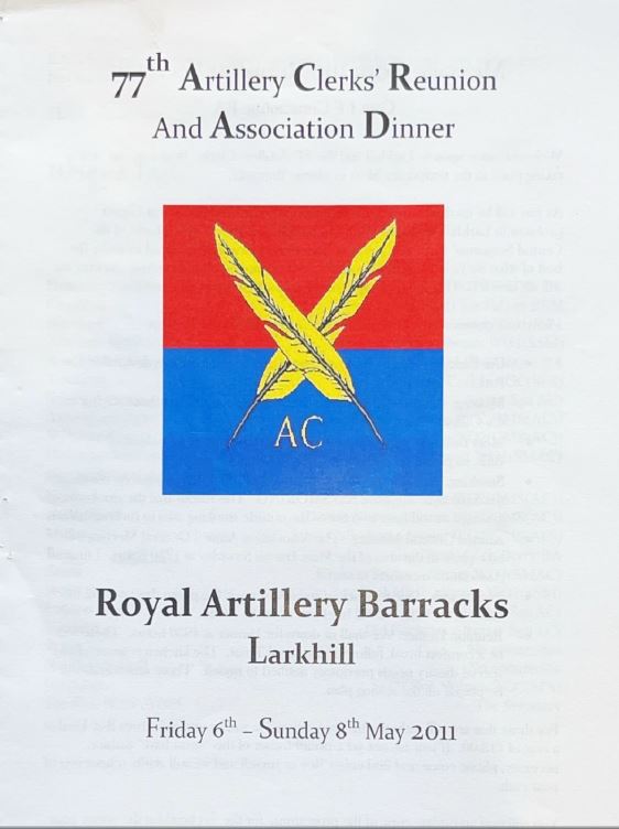 77th AC Reunion Dinner Weekend Programme - 6th to 8th May 2011